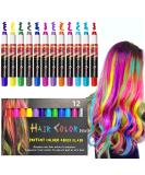 Kalolary Hair Chalk Pens for Girls - 12 Color Temporary Hair Chalk Crayon Paints - Washable Non-Toxic Dye - Perfect for St. Patrick's Day, Birthday, Carnival, Cosplay Parties - Gift Idea - Buy Online on GoSupps.com