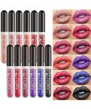 Skynest 12 Colors Matte Liquid Lipstick Set - Long Wear Waterproof & Shimmer Finish | Sexy Nude Shades for All-Day Color - Buy Online on GoSupps.com