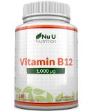 High Strength Vitamin B12 1000mcg Methylcobalamin - 180 Vegetarian Tablets - 6 Month Supply - Made in UK - Buy Online on GoSupps.com