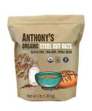 Anthony's Organic Steel Cut Oats 3 lb - Gluten Free, Non GMO, Irish Oatmeal, Whole Grain - Buy Online on GoSupps.com