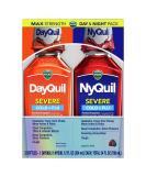 Vicks DayQuil & NyQuil SEVERE Cold & Flu Berry Liquid Combo Pack - 2 x 12 oz Bottles - Max Strength Relief for Headache, Fever, Sore Throat, Nasal Congestion & Cough - Buy Online on GoSupps.com
