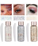 Buy Body Glitter Gel - Silver Champagne Gold & White | Best Festival Makeup & Chunky Glitter for Face & Hair - Buy Online on GoSupps.com