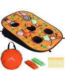 Himal Collapsible Portable Cornhole Game Set with 10 Bean Bags - Double Games | Tic Tac Toe & Bounce Bean Bag Toss Game | 5 Holes Cornhole Board (3 x 2-Feet) - Buy Online on GoSupps.com