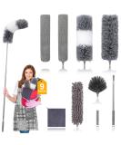 DEEHYO Microfiber Duster Set - 9PCS Extendable Stainless Steel Feather Duster, 30-100 Inches, Reusable & Washable - Ideal for Cleaning High Ceilings, Fans, Blinds, Furniture & Cars - Buy Online on GoSupps.com