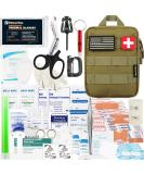 FalconTac 200 Piece First Aid Kit IFAK Molle System Pouch | Emergency Survival Gift for Men, Dad, Husband | Outdoor Camping, Hunting, Hiking, Home, Earthquake Disasters - Tan - Buy Online on GoSupps.com