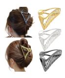 3 Pack 4in Hair Claw Clips for Thick, Thin & Long Hair - Stylish Hair Accessories for Women - Triangles Design in 3 Colors - Buy Online on GoSupps.com