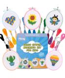 Pllieay 5 PCS Cross Stitch Kits for Kids 7-13 - Beginner Sewing Kit with Instructions for Backpack Charms and Ornaments - Oval-shaped Craft Needlework Set - Buy Online on GoSupps.com