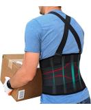 Lower Back Brace with Suspenders | Adjustable Support Belt for Men & Women | Durable 3XL Black for Heavy Lifting & Industrial Work Safety - Buy Online on GoSupps.com