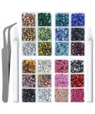 LPBeads 10000pcs Hotfix Rhinestones Flatback Glass Crystal 24 Mixed Color Rhinestone with Tweezers and Picking Pen for Crafts Clothes Nail Art 24 Colors and 5 Sizes Each Color - Buy Online on GoSupps.com