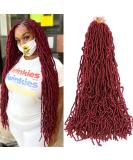 24 Inch Burgundy Soft Locs Crochet Hair 6 Packs | Butterfly Faux Locs Pre-looped Braids | Synthetic Dreadlocks Extensions for Black Women - Buy Online on GoSupps.com