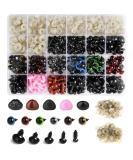 600PCS Plastic Safety Eyes and Noses 6mm-14mm Colorful Crochet Toy Eyes and Noses with Washers for Amigurumi Craft Doll Puppet Plush Animal and Teddy Bear - Buy Online on GoSupps.com
