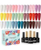 Phoenixy Gel Nail Polishes 24pcs 10ml UV Gel Nail Polish Set Autumn Colours Valentine's Day Halloween Starter Nail Varnish Set Gift Set for Women 24 pcs green blue series - Buy Online on GoSupps.com