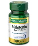 Nature's Bounty Melatonin 1 mg - 180 Tablets for Sleep Support - Buy Online on GoSupps.com