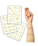 Bride to Be Bachelorette Party Tattoos - 50 Gold Metallic Designs - Team Bride Cheers Wifey Hot Bride - Waterproof & Non-toxic - Buy Online on GoSupps.com