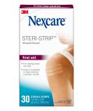Nexcare Steri-Strip Skin Closure, Hypoallergenic, 1/4 Inch X 4 Inch, 30 Pack 30 Count (Pack of 1) - Buy Online on GoSupps.com