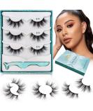 Goo Goo 16mm Siberian 3D Mink Eyelashes 3 Pairs Set - Handmade Crossed Cluster Daily Style - Buy Online on GoSupps.com
