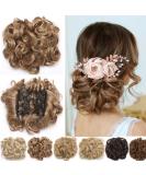 Short Combs Messy Curly Wavy Hair Extensions Bun Piece Up Do Drawstring Ponytail Clip in Comb Hair Extensions Chignon Light Brown mix Ash Blonde - Buy Online on GoSupps.com