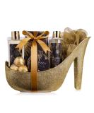 Accentra Luxury Swimming Set Gift - 9-Piece Beauty Care & Spa Set with Golden Glitter Pumps - Buy Online on GoSupps.com