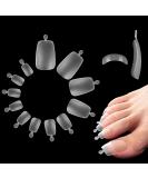 Novo Ovo 504 Long Toenail Tips - Clear Artificial Full Cover Gel Toenails Soft Gel Nail Set 12 Sizes for Easy Application - Buy Online on GoSupps.com