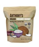 Anthony's Organic Shredded Coconut, 2 lb, Unsweetened, Gluten Free, Non GMO, Vegan, Keto Friendly - Buy Online on GoSupps.com