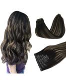 Doores Real Hair Extensions Seamless - Balayage Natural Black to Light Blonde 40cm (16 inch) | 110g Remy Clip-In Extensions for Effortless Style - Buy Online on GoSupps.com