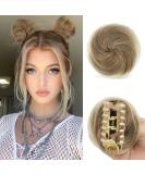 Sofeiyan 2PCS Mini Claw Clip Cat Ears Messy Hair Bun Extension - Dark Blonde & Bleach Blonde Mix - Buy Online on GoSupps.com