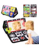 LinStyle Montessori Baby Toys - Foldable Tummy Time Toys with Mirrors | Black & White Educational Gifts for Newborns - Buy Online on GoSupps.com