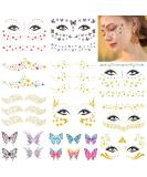 Tazimi Glitter Face Temporary Tattoos - 16 Sheets | Butterfly, Daisy, Totem, Snowflake | Halloween Makeup for Women & Girls | Metallic Freckles, Facial Decoration for Dancer Costume Parties - Buy Online on GoSupps.com