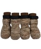 Petloft Anti-Slip Dog Socks - Slide-Resistant Adjustable 4-Pack for Small & Medium Dogs Cats Puppies | 3XL Light Brown Paw - Buy Online on GoSupps.com