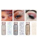 Owelth 3-Piece Body Glitter Gel Set - Mermaid Sequins Chunky Liquid Makeup for Christmas & Festival Parties | Sparkling Body & Face Decoration - Buy Online on GoSupps.com