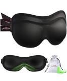 PrettyCare 3D Sleep Mask 2 Pack - Contoured Blackout Eye Mask for Sleeping, Blindfold for Airplane with Ear Plugs and Travel Bag - Black&Black - Buy Online on GoSupps.com