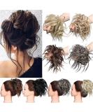 Synthetic Wavy Messy Hair Bun Chignon Extension in Dark Blonde to Bleach Blonde - Buy Online on GoSupps.com