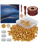 Yagugu Wax Seal Stamp Kit  357Pcs Wax Sealing Sets with Wax Beads  Seal Stamp  Wax Seals Warmer  Spoon  Candles  Wax Seal Kit for Christmas Vintage Envelopes Letters Mailing Crafts Gift (Gold) - Buy Online on GoSupps.com