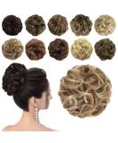 Sofeiyan Hair Part Hair Tie Updos - Wavy Messy Chignon & Extensions for Women - Dark Blonde & Bleaching Blonde 60g - Buy Online on GoSupps.com