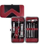 10 Piece Stainless Steel Manicure Pedicure Set with Cuticle Remover in Portable Case - Buy Online on GoSupps.com