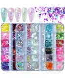 4 Boxes Iridescent White Nail Glitter Mylar Flakes - Nail Art Confetti Sequins for Makeup, Nails & Resin Crafts | LoveOurHome - Buy Online on GoSupps.com