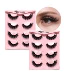 8 Pairs Wispy Mink Lashes - Fluffy 5D Volume Fake Eyelashes for Natural Looks | BTLLSSH 3D621 - Buy Online on GoSupps.com
