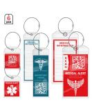 DISONCARE Medical Equipment Luggage Tag Cruise Insulin Diabetic Supplies Medic Alert Tags Replaceable Inside Label Card Diabetic Gifts with QR Code Save Online Medical Profile - 6 Pack - Buy Online on GoSupps.com