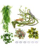 Hanging plant Terrarium Accessories Quozio Gecko Habitat Deco Reptiles Artificial Plants Terrarium Climbing Vines Leaves Chameleon Terrarium Decoration For Lizards Snakes - Buy Online on GoSupps.com