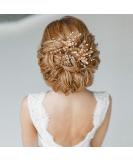3-Piece Pearl and Rhinestone Bridal Hair Pins Set - Gold Wedding Accessories for Brides and Bridesmaids - Buy Online on GoSupps.com