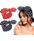 2 Pack Red Blue Polka Dot Headbands - Christmas Bandana Hair Accessories for Women and Men - Buy Online on GoSupps.com