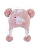 LANGZHEN Polar Bear Pink Winter Hat for Baby Boys Girls 6-12 Months | Earflap Knit Warm Cap with Fleece Lining - Buy Online on GoSupps.com
