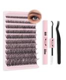 PRO DIY Eyelash Extension Kit - 200 PCs 40D Cluster Lashes Adhesive & Applicator for Easy Application | Entry-Level DIY Lash Kit - Buy Online on GoSupps.com