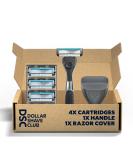 Dollar Shave Club | 4-Blade Travel Shaving Kit | Diamond Grip Club Razor Handle, 4-Blade Club Razor Cartridges, and Razor Cover, Easy to Grip Handle, Shaving Starter Set, Razor Kit, Great for Travel Razor Blade Cover - Buy Online on GoSupps.com