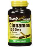 Cinnamon 1000mg Supplement Capsules by Mason - 100 Ea - Buy Online on GoSupps.com