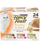 Purina Fancy Feast Grain Free Wet Cat Food Variety Pack - Poultry & Beef (24 x 3oz Cans) - Buy Online on GoSupps.com