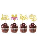 Blumomon 36 Pack Gold Glitter Happy Mother's Day Cupcake Toppers | Mom Cupcake Picks & Decorations | Perfect for Mother's Day Party & Celebrations - Buy Online on GoSupps.com