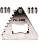 VEBODI Surf Fin Key Tool with 6 FCS Screws | Multi-Functional Surfing Accessory for Surfers | Includes Wax Comb, Scraper, Bottle Opener, and Keychain - Buy Online on GoSupps.com