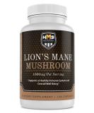 Lion's Mane Mushroom Capsules - 1000mg Potent Non-GMO Vegan Supplement by HMS Nutrition - Buy Online on GoSupps.com