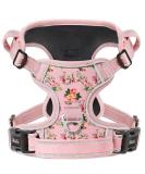Shop Heele Dog Crockery & No-Pull Harness - Soft Reflective Padded Handle for Medium Dogs - Pink Flower Design - Buy Online on GoSupps.com